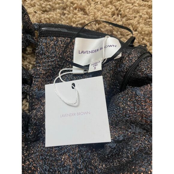 Lavender Brown Metallic Peplum Corset Top – Size Small (NWT, $230 Retail) - Picture 6 of 6